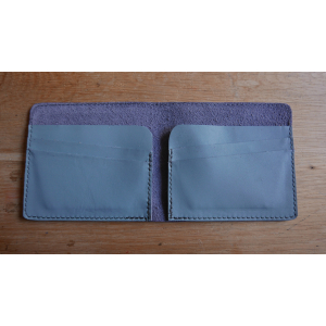 Porte-carte en cuir gris