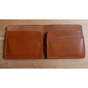 Porte-carte en cuir brun