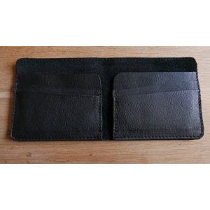 Porte-carte en cuir noir mat