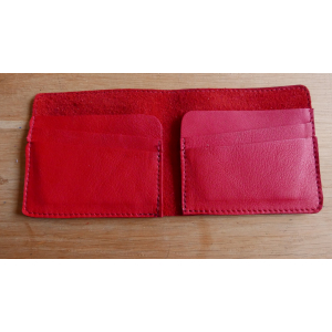 Porte-carte en cuir rouge