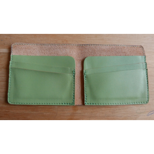 Porte-carte en cuir vert claire