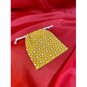 Sac à vrac-jaune à motif-18cmx15cm