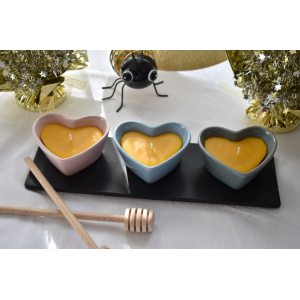 Trio bougies coeurs