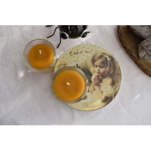 Lot de 2 petites bougies transparentes