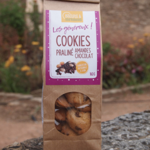 Cookies praliné, amandes, chocolat
