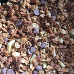 Céréales chocolat au lait miel amande bananes