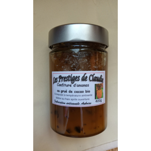 Confiture d'ananas au grué  de cacao bio