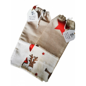 Sac à cadeau pour bouteille fait main 15 x 36