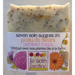 Savon exfoliant corps peau de fleurs
