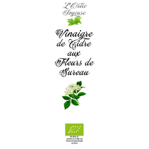 Vinaigre de cidre à la fleur de sureau