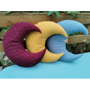 Coussin lune lie de vin