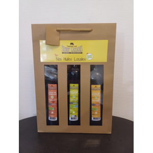 Coffret d'huile bio: colza-tournesol-cameline