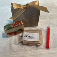 Pochon cadeau oasis + sachet fleur  douch