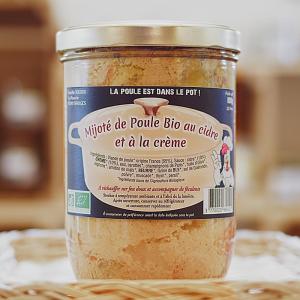 Mijoté de poule bio au cidre et à la crême