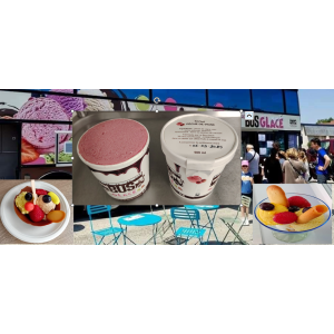 Sorbet plein fruit pêche de vigne