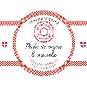 Confiture pêche de vigne et menthe de france