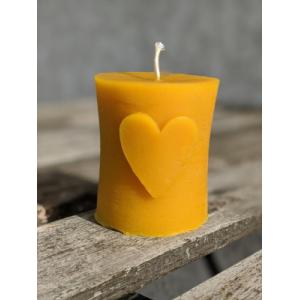 Bougie cœur en cire d'abeille