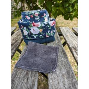 Lingettes démaquillantes bleu marine,rose anc