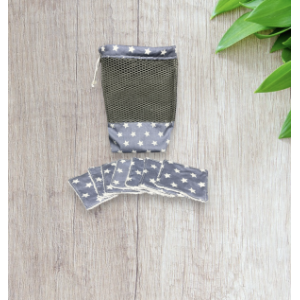 Filet de lavage avec ses 7 lingettes gris