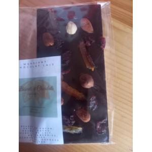 Tablette chocolat lait mendiant