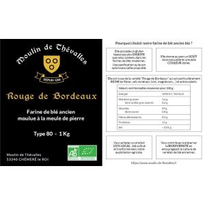 Farine de blé ancien rouge de bordeaux