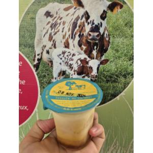 Semoule dessert au lait sur lit de caramel