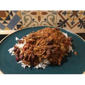 Chili con carné et son riz basmati