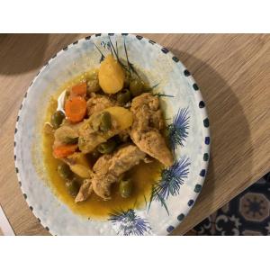 Poulet façon tajine pomme de terre carottes
