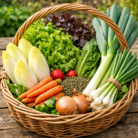 Grand assortiment de légumes de saison