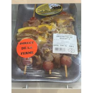 Brochettes de poulet fermier ( max 700 gr)