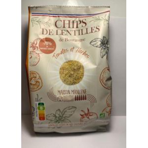 Chips de lentilles tomates et herbes