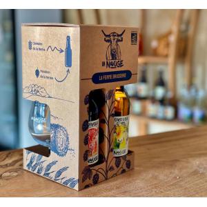 Coffret cadeau 3 x 33cl avec 1 verre la nouge