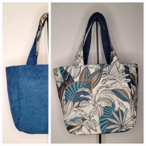 Cabas réversible bleu