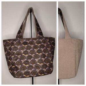 Cabas réversible beige