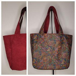 Cabas réversible rouge