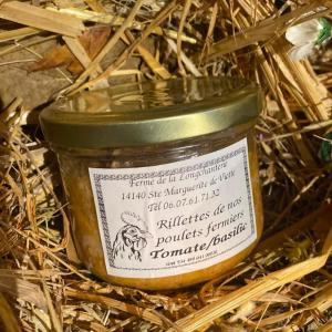 Rillettes de poulet tomates basilic