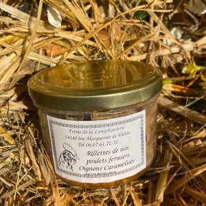 Rillettes de poulet aux oignons caramélisés