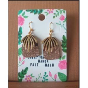 Boucles bois paillettes