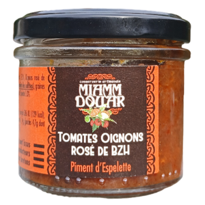 Tomates oignons rosés piment d'espelette