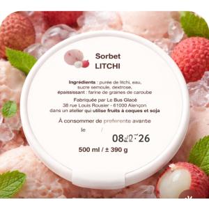 Sorbet plein fruit litchi