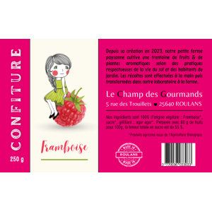 Confiture framboise (sans pépin)
