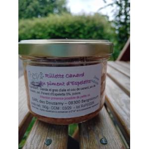 Terrine rillette de canard piment d'espelette