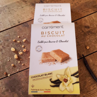 Biscuit au chocolat blanc en tablette